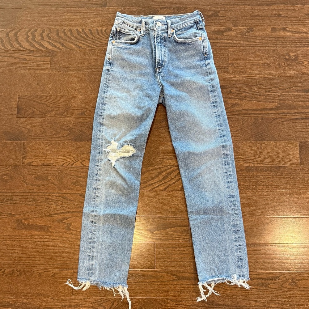 Citizens of Humanity Daphne Stovepipe Crop Jeans - Lucky Charm, Size 23